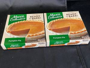 lot 103 image: E - 2 Marie Callenders Ready to Bake Pumpkin Pies, 36 oz Each