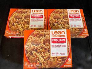 lot 143 image: G - Set of 3 Lean Cuisine Protein Kick Swedish Meatballs Frozen Meals