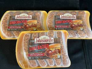 lot 206 image: B - Lot of 3 Packs Johnsonville Firecracker Spicy Sausage 19 oz Each