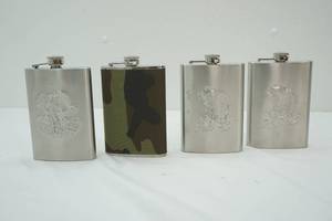 lot 26 image: (4ct) Metal Flasks