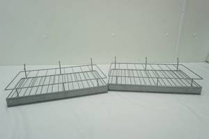 lot 42 image: (2ct) Metal Racks or Shelves for Pegboard 10x16