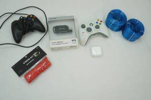 lot 51 image: Xbox controllers, wire, Red Shoe Strings NEW, Belkin Pocket USB Hub