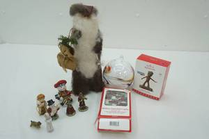 lot 62 image: Hallmark Keepsake Ornament Guardians of the Galaxy, Leather Snowman Figurine, Blown Glass Ornament