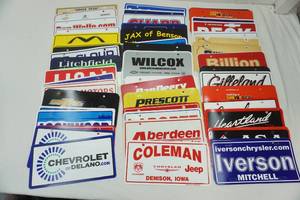 lot 72 image: Dealer Advertising License Plates (mostly MN)