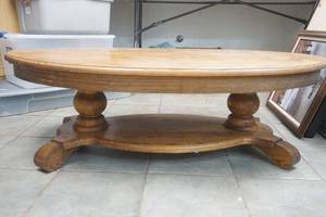 lot 73 image: Oval Wood Coffee Table