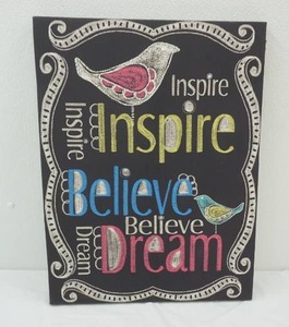 lot 86 image: Inspire, Dream, Believe Print on Canvas