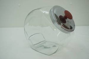 lot 156 image: Glass CandyCookie ar with Chrome Lid