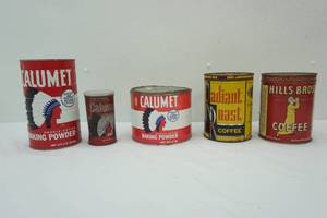 lot 161 image: Vintage Cans Baking Powder, Coffee