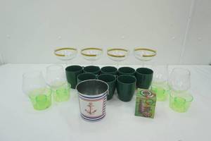 lot 172 image: Tastefully Simple Margarita Glasses Corelle Coffee Mugs and More
