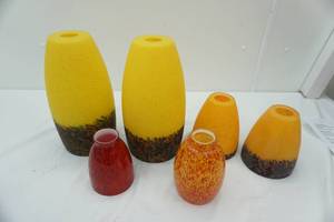 lot 194 image: Multi-Frit Glass Pendant Shades