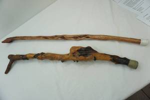 lot 198 image: Hand-Carved Walking Sticks (2ct)