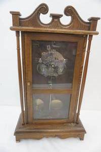 lot 210 image: Antique Weight-Driven Mantle Clock