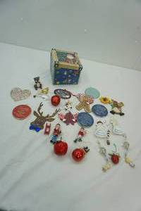 lot 218 image: Christmas Box with a Variety of Ornaments