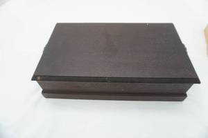 lot 230 image: Wooden Jewelry Box & Costume Jewelry