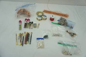 lot 251 image: Beading Wire, Beads, Buttons, Pins, and More