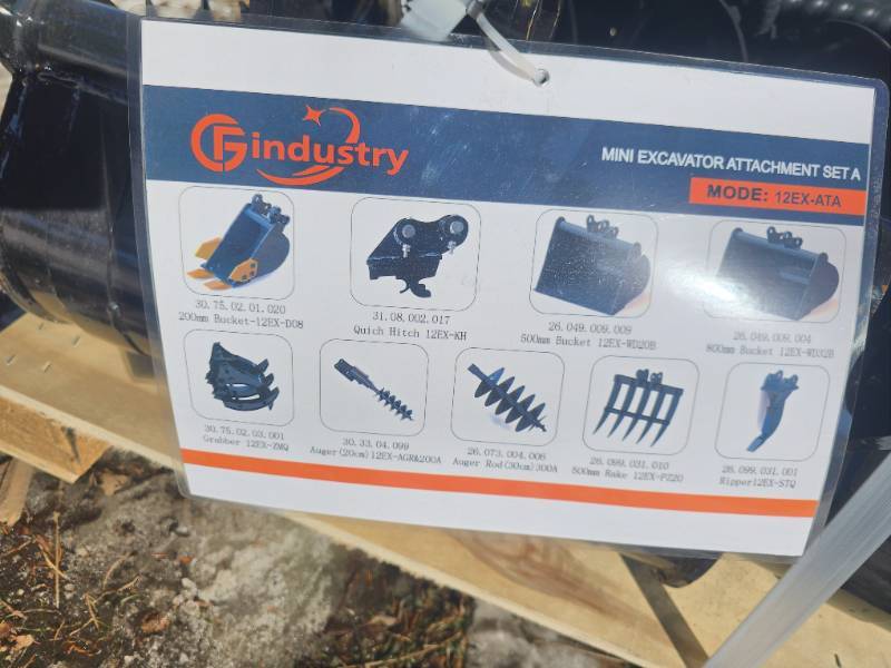 lot 6117 image: CFG Mini Excavator Attachments, Set of 9 (12EX-ATA)