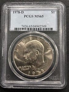 lot 29 image: 1978-D Eisenhower Dollar PCGS MS65