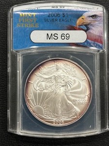 lot 30 image: 2006 Silver Eagle ANACS MS69