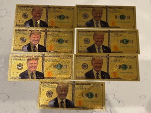 lot 33 image: 24K Gold Foil $1,000,000 Trump Notes