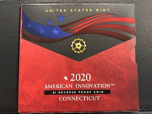lot 129 image: 2020 Connecticut Innovation Dollar Reverse Proof