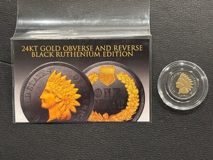 lot 71 image: 1903 Gold Black Ruthenium Edition Indian Head Cent