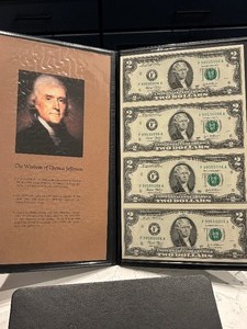 lot 183 image: Uncut Sheet of $2 Dollar Federal Reserve Notes