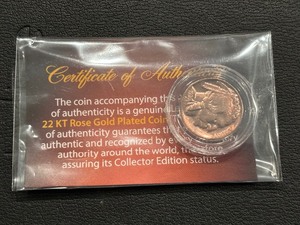 lot 191 image: Rose Gold Plated Buffalo Nickel