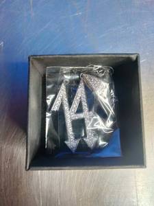 lot 17 image: JINAO Micropave Simulated Diamond Iced Out Trippie Redd 14 Pendant Necklace 24 Stainless Steel Rope Chain