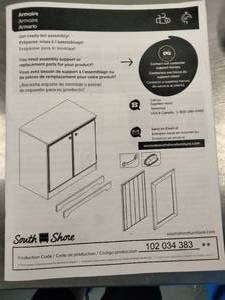 lot 24 image: South Shore Morgan 2-Door Storage Cabinet.