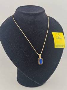 lot 12 image: Queensland New Zealand Natural Doublet in 18K YG Pendant