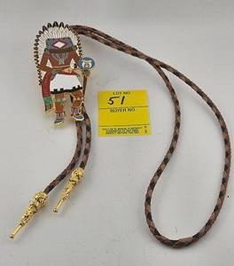lot 51 image: Vintage Masonic Enameled Bolo Tie