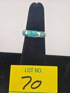 lot 70 image: Vintage Sterling and Turquoise Ring