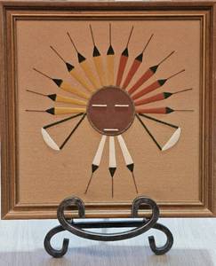 lot 98 image: Navajo Sand Painting by D. Leuppe