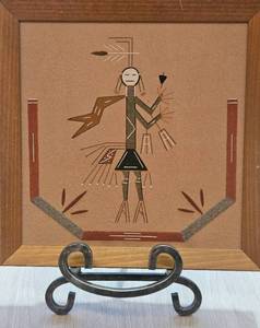 lot 99 image: Navajo Sand Painting by Lehi Benally
