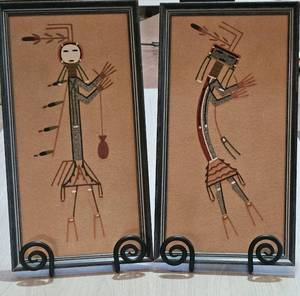 lot 100 image: Pair of Navajo Sand Paintings by A. Watchman