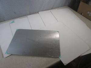 lot 142 image: (G-1) 8 Metal Blank Signs in White ...