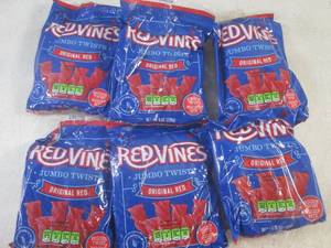 lot 178 image: (B-3) 6 Bags of Red Vines Jumbo Twi...