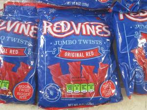 lot 179 image: (B-3) 6 Bags of Red Vines Jumbo Twi...