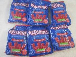 lot 180 image: (B-3) 6 Bags of Red Vines Jumbo Twi...