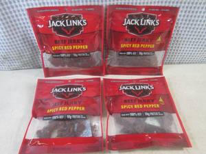 lot 199 image: (B-3) 4 Bags of Jack Links Spicy Re...