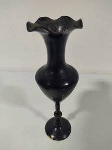 lot 21 image: Etched Black Brass Bud Vase