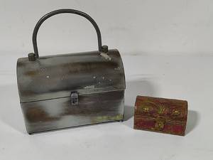 lot 110 image: Two Round Top Storage Boxes