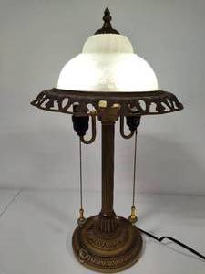 lot 13 image: Art Deco Style Lamp wFrosted Glass Shade