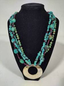 lot 52 image: 925 Jay King DTR Sterling Silver & Turquoise Necklace