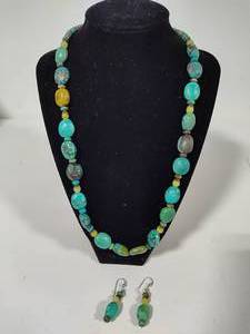 lot 66 image: 925 Jay King DTR Turquoise Necklace wMatching Earrings