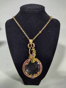 lot 70 image: Colleen Lopez Floral Lorgnette Magnifying Necklace