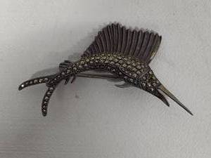 lot 75 image: Sterling Swordfish Pin