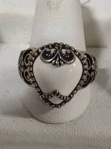 lot 76 image: Carolyn Pollock Sterling Silver & White Stone Statement Ring
