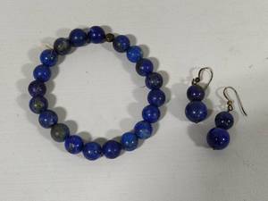 lot 77 image: 925 Jay King DTR Lapiz Lazuli Bracelet & Earrings