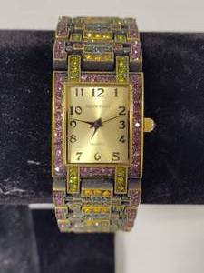 lot 100 image: Heidi Daus Multi Color Crystal BraceletWatch